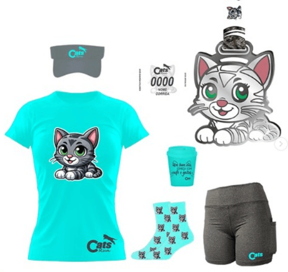 Medalha Cats Run coleção felina