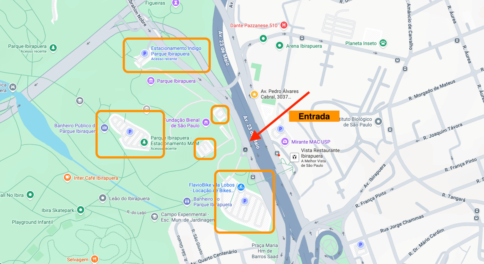 Mapa do estacionamento Portão 3