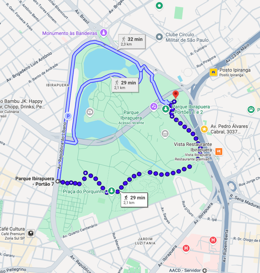 Distância do Portão 7 ao Obelisco